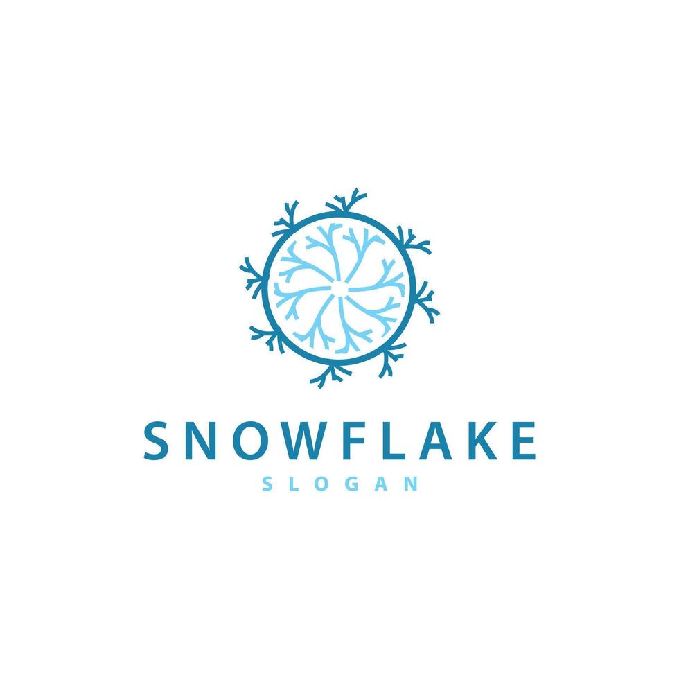 Winter Season Snowflake Logo Design Frozen Ice vector