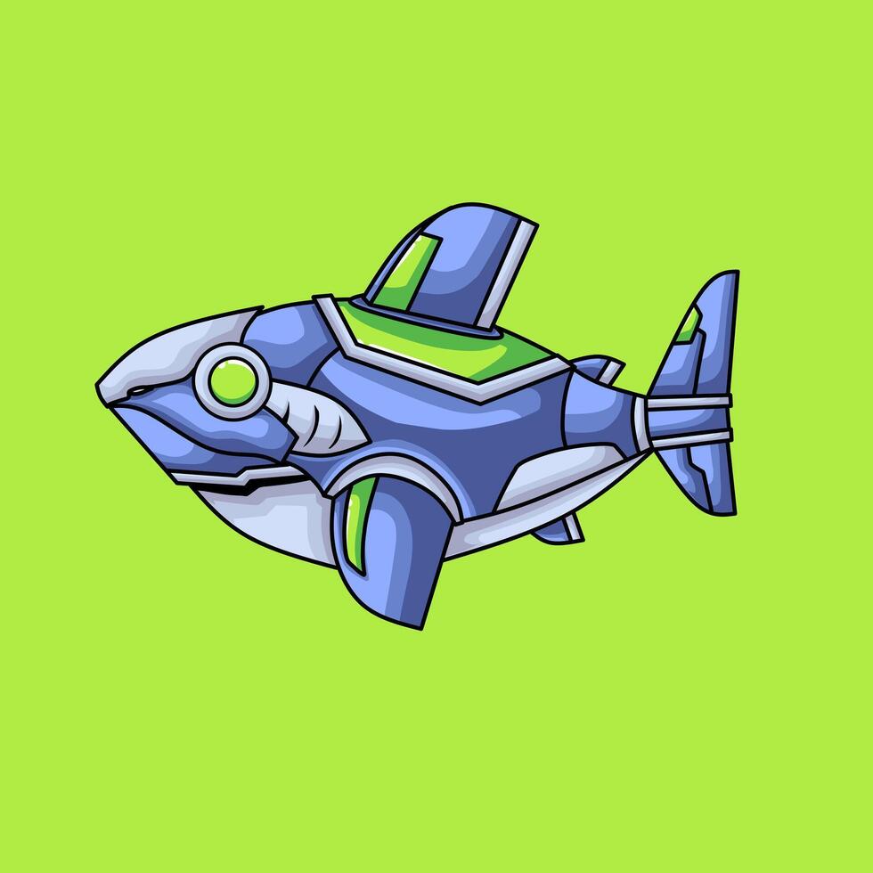 A cartoon fish with a green and blue body vector