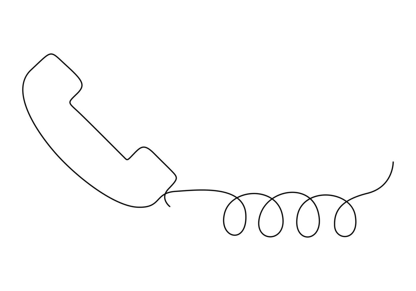 Phone receiver continuous one line drawing, phone receiver icon pro illustration vector