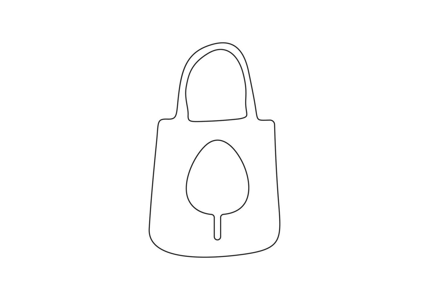 Tote bag continuous line drawing premium illustration vector