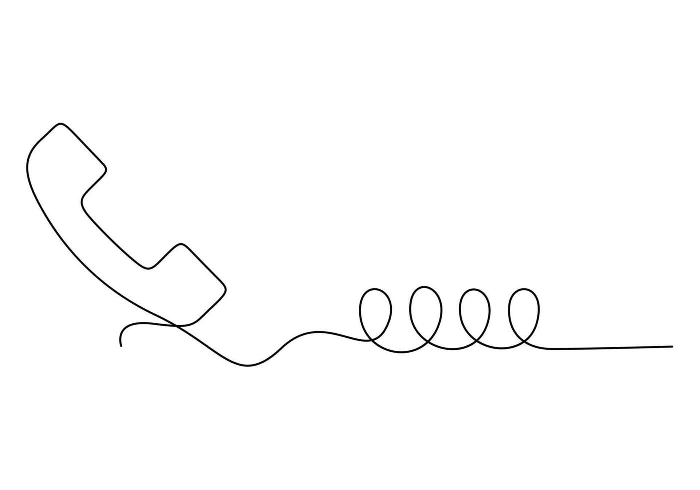 Phone receiver icon in one continuous line drawing. Premium illustration vector