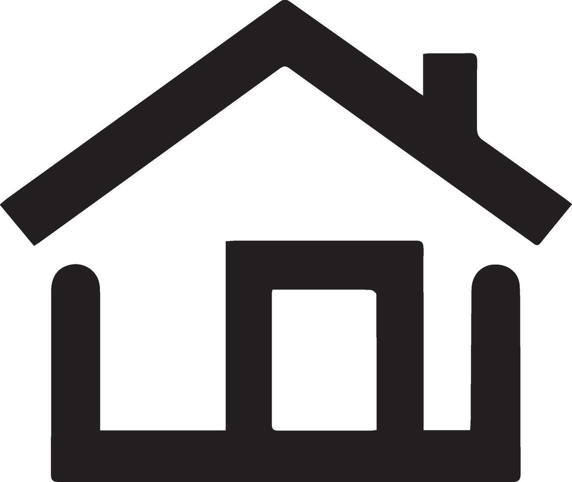 House icon with a basic triangle shape as the roof and a rectangle as the body of the house. vector