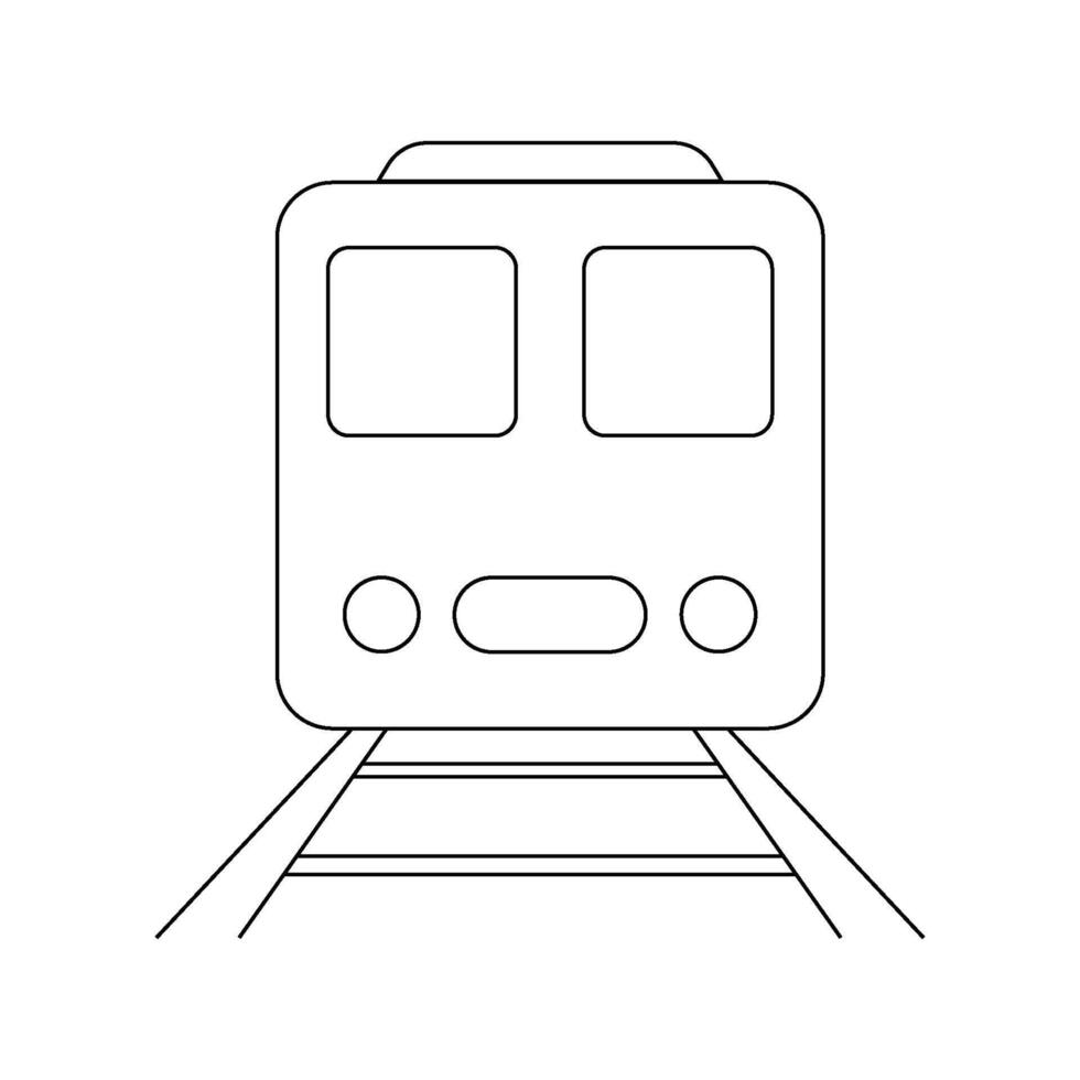 A train is on the tracks line drawing vector