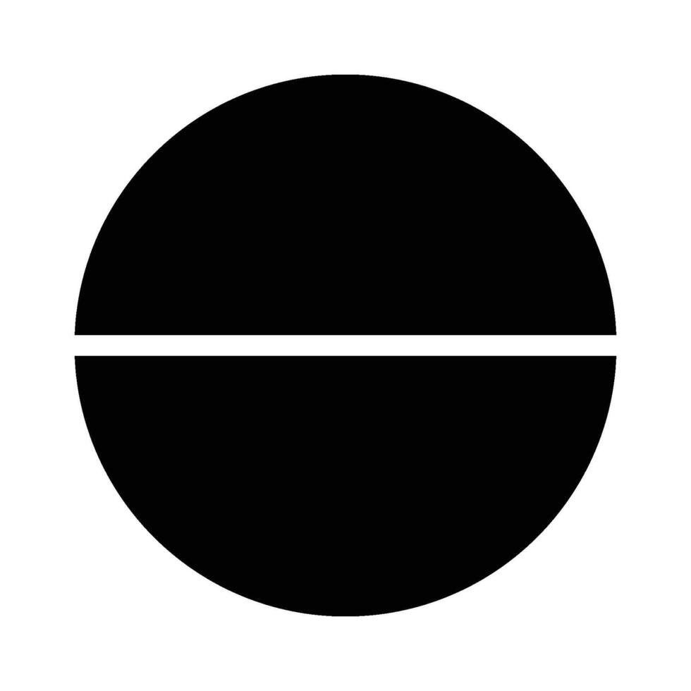 A black and white circle with a line on it vector
