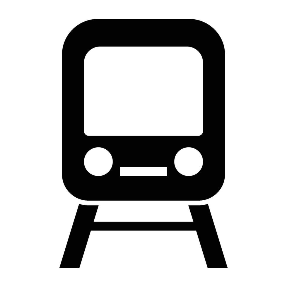 A black and white illustration of a train vector