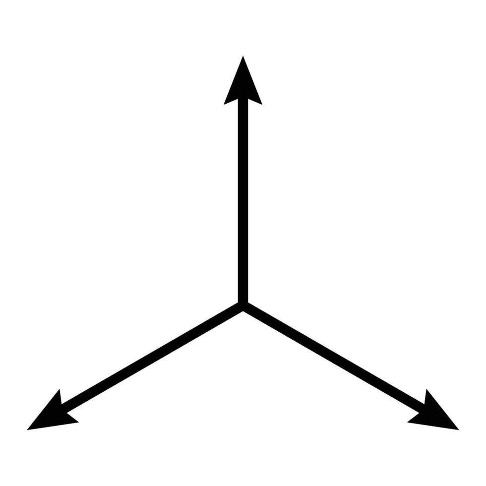 A black and white drawing of two arrows pointing in opposite directions vector