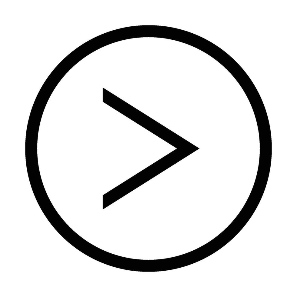 A black and white image of a play button vector