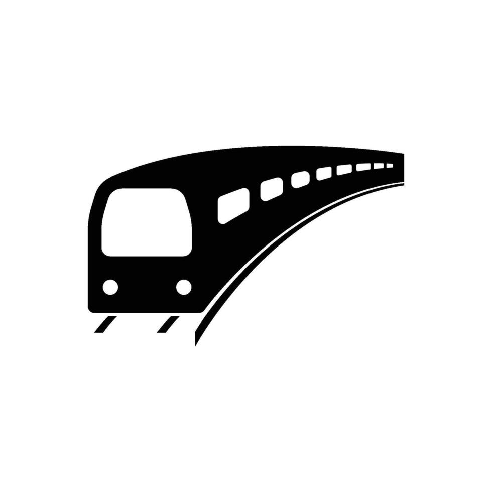 A black and white illustration of a train vector