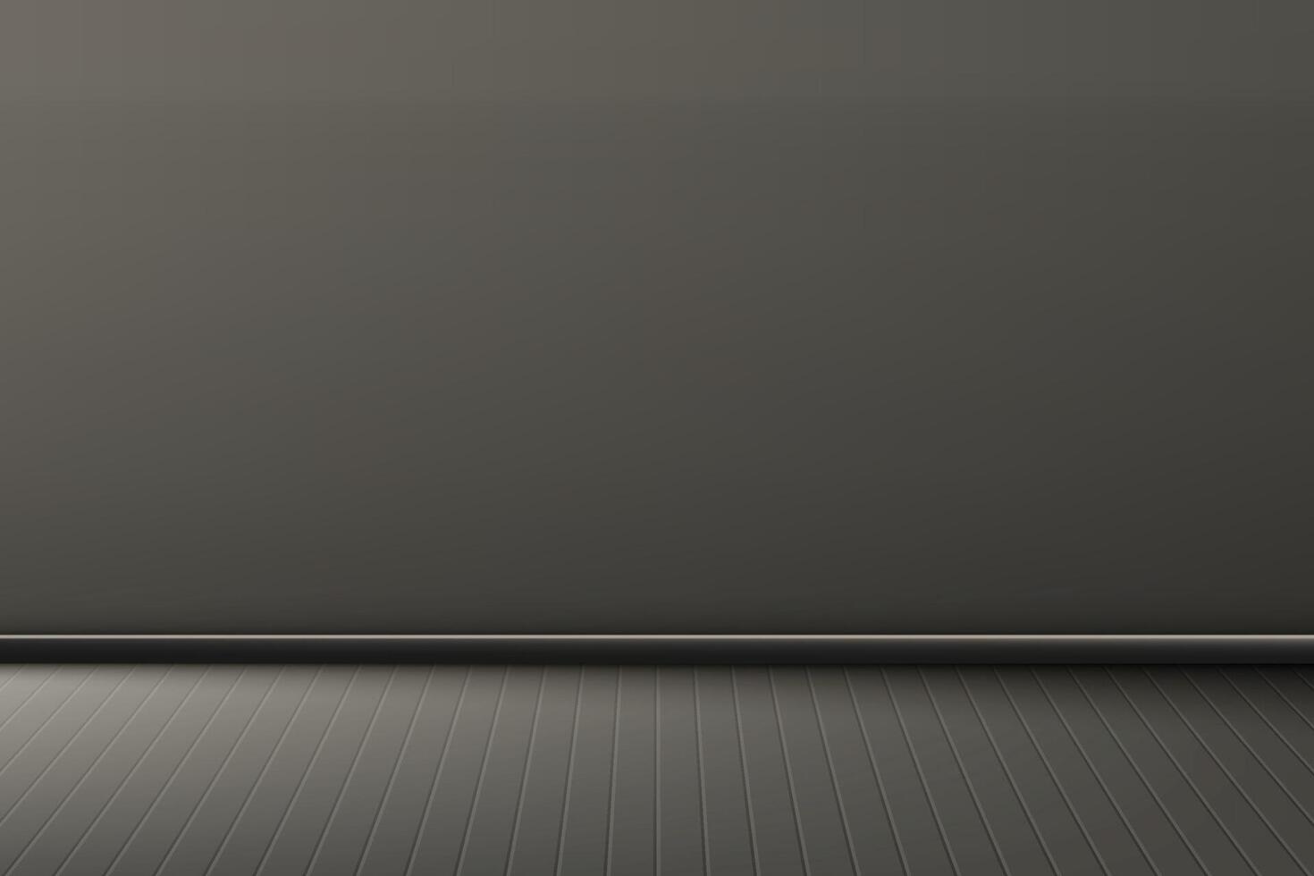 Empty room with black wall and floor vector