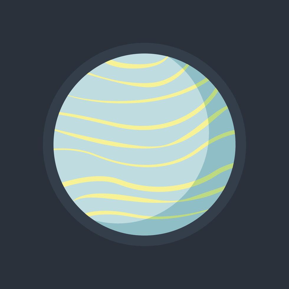 Grey yellow planet in flat design vector