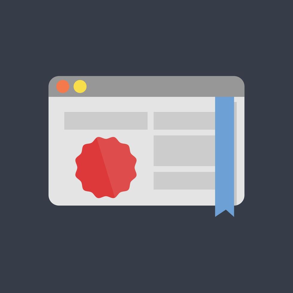 bookmark web page sign in flat design. vector