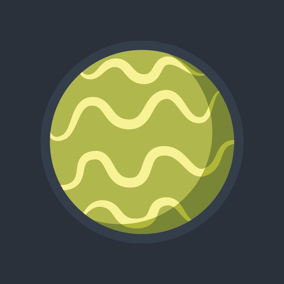 green planet in flat design. vector
