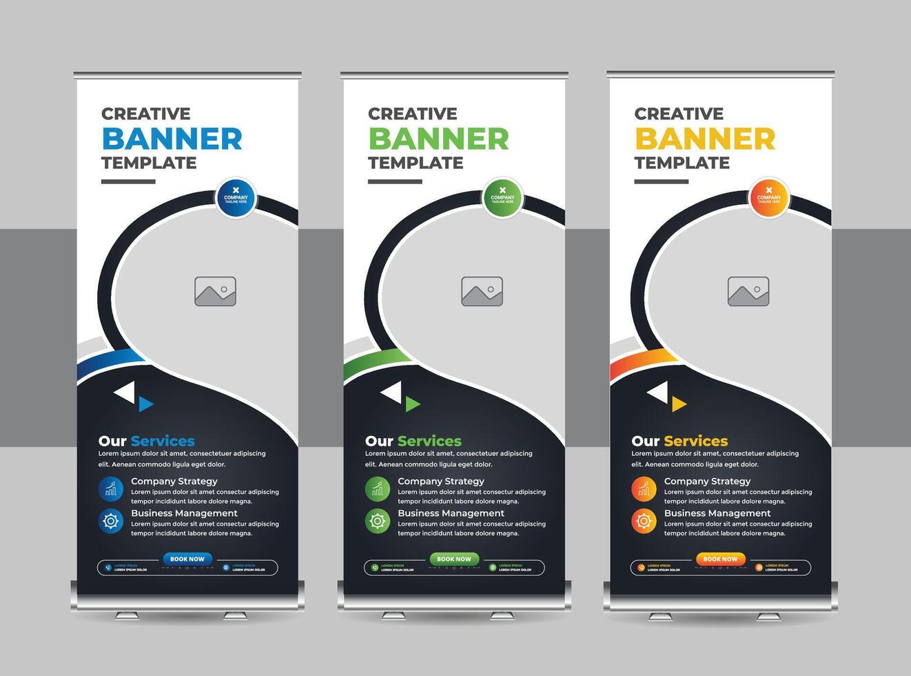 Business agency roll up banner design or pull up banner template vector