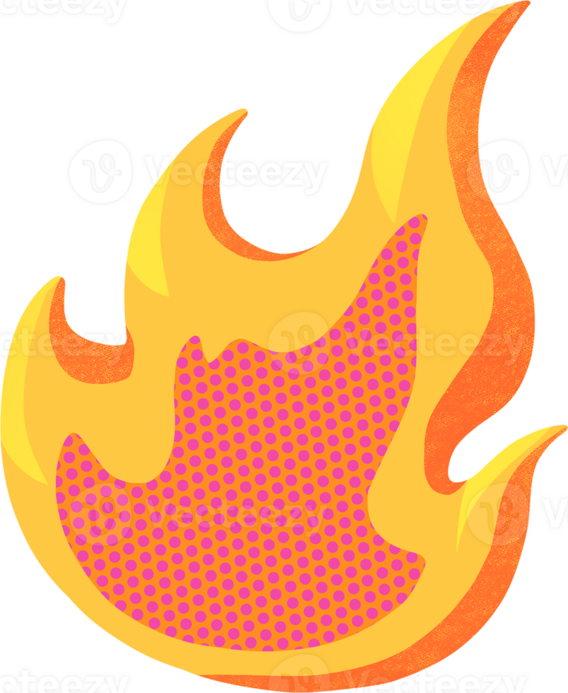 yellow and red flame shape,digital paiting illustration png