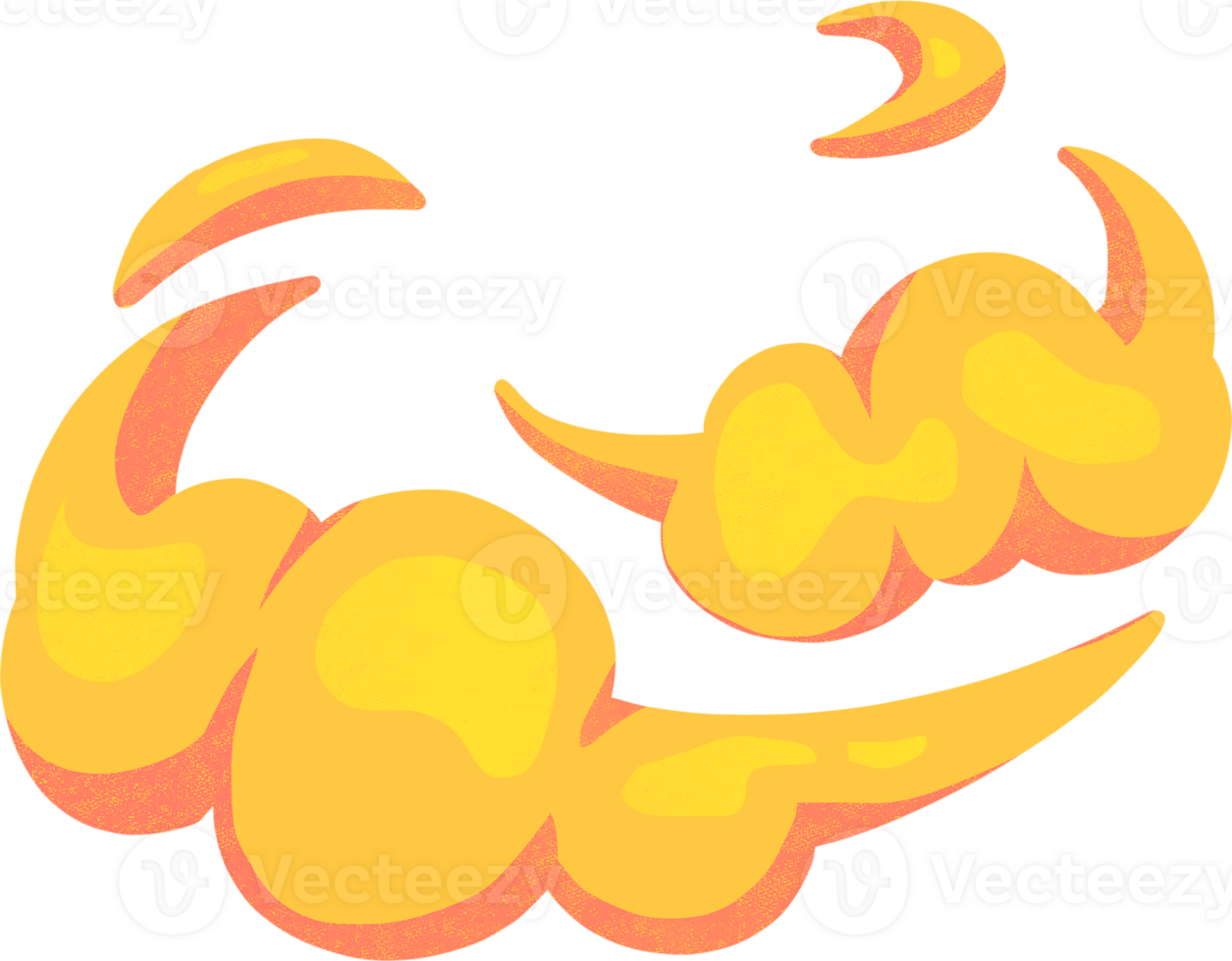 yellow smoke shape,digital paiting illustration png
