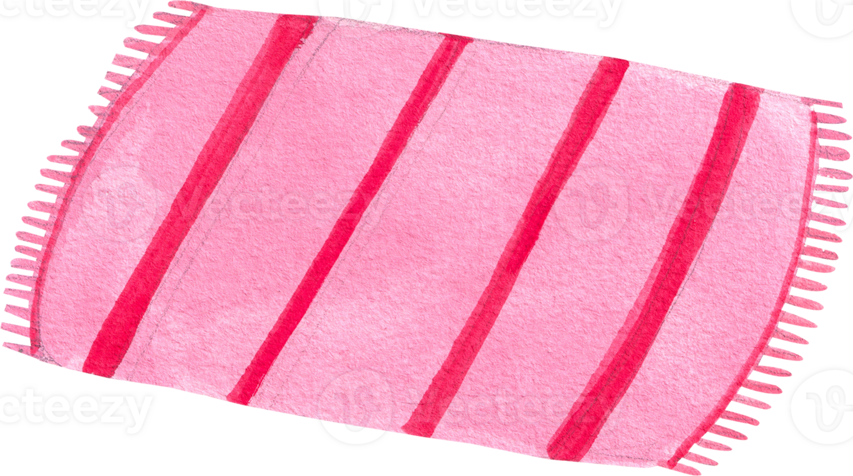 pink carpet with red stripes, hand-drawn watercolor painting illustration png