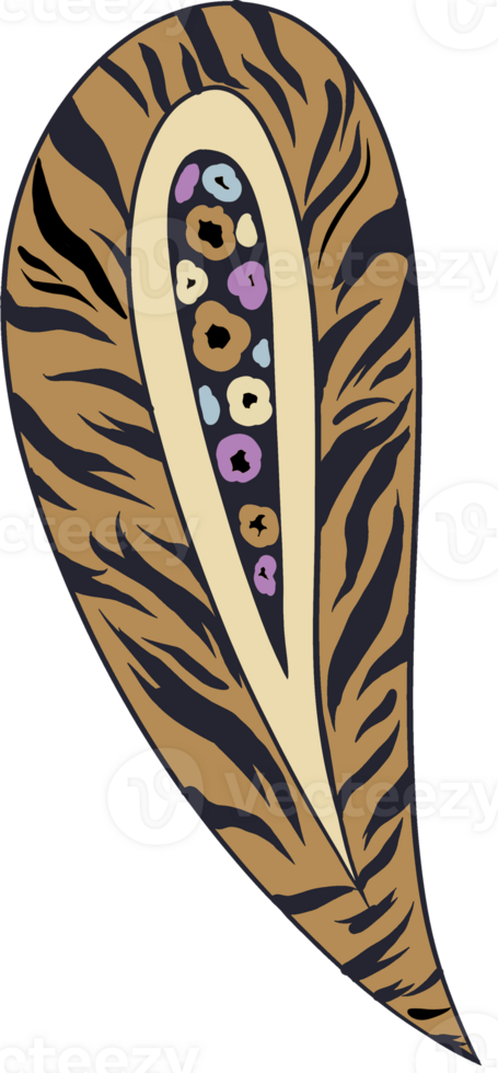 Paisley print line art hand drawn png