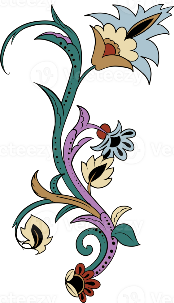 Paisley print line art hand drawn png