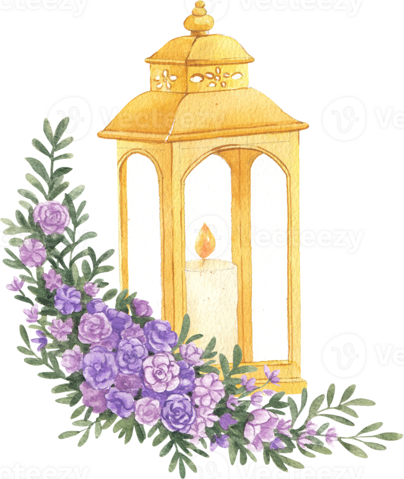Lantern watercolor illustration png