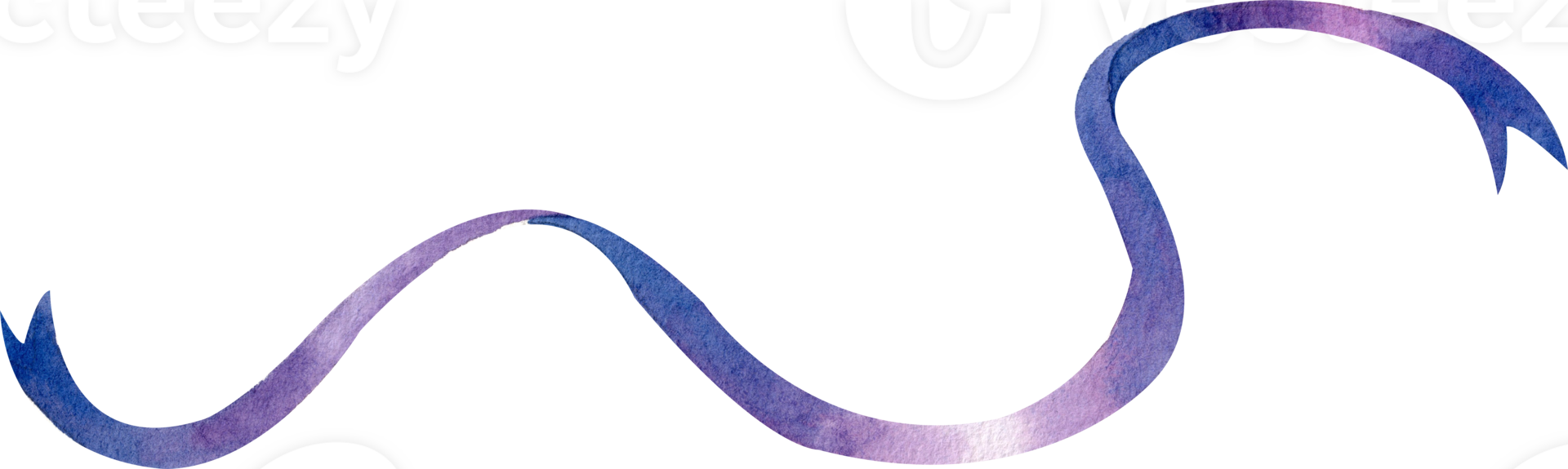 Purple ribbon swirl, Hand-drawn watercolor painting illustration png