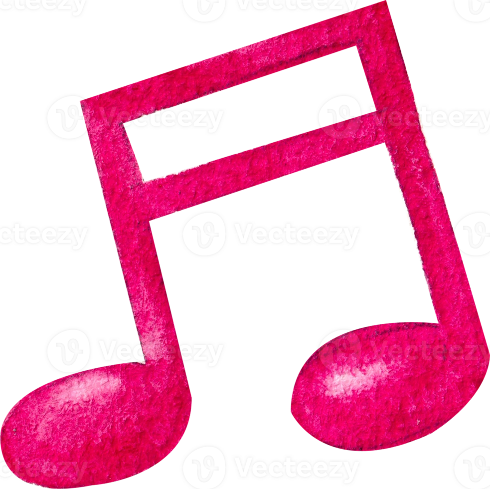 roze musical notities, hand getekend waterverf schilderij illustratie png