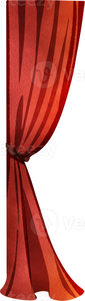 Red Long Drapes Tied, Hand Drawn Illustration Watercolor png
