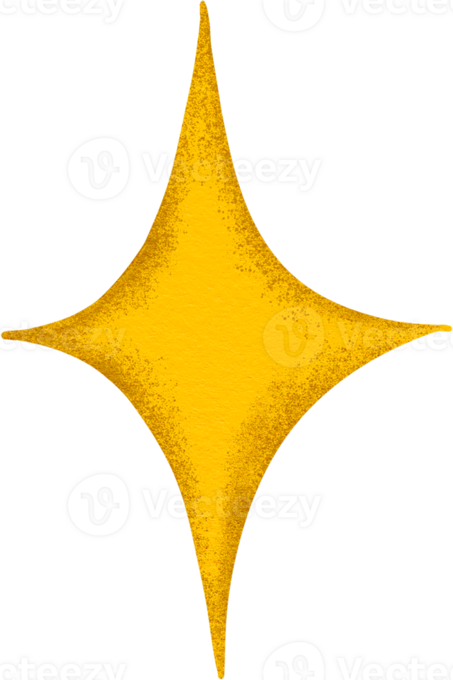 Four point star light yellow, Digital painting bold colors, pop style. png