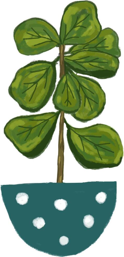 A drawing of a plant with polka dots vector