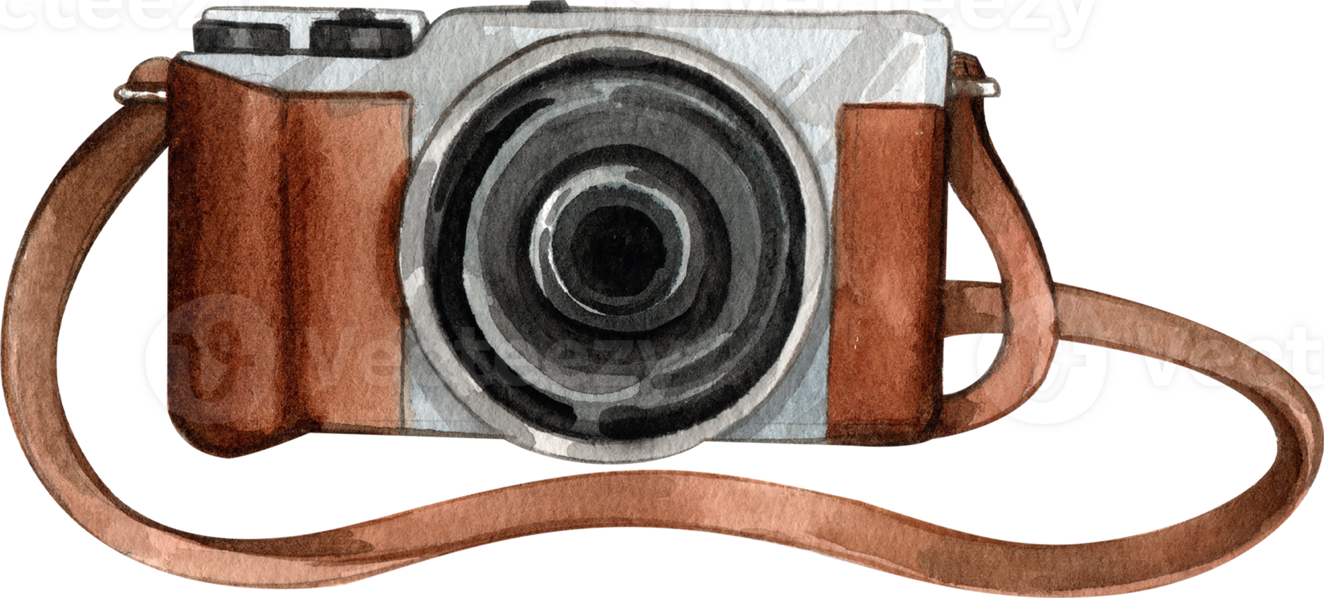 A camera captures beautiful moments, hand-drawn watercolor illustration png