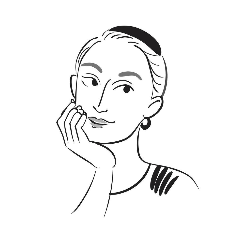 woman in suit thinking Sitting on the chair pose silhouette vector