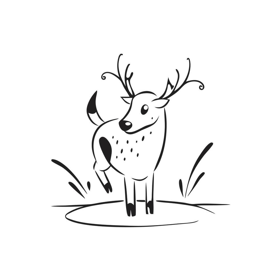 Deer silhouette - outline icon vector