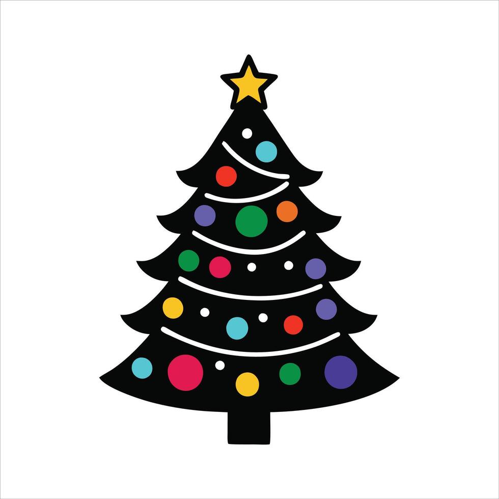 christmas tree lights illustration , Christmas Tree isolated Clipart Design vector