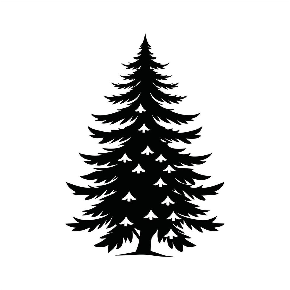 Christmas Tree Silhouette Clipart Design vector