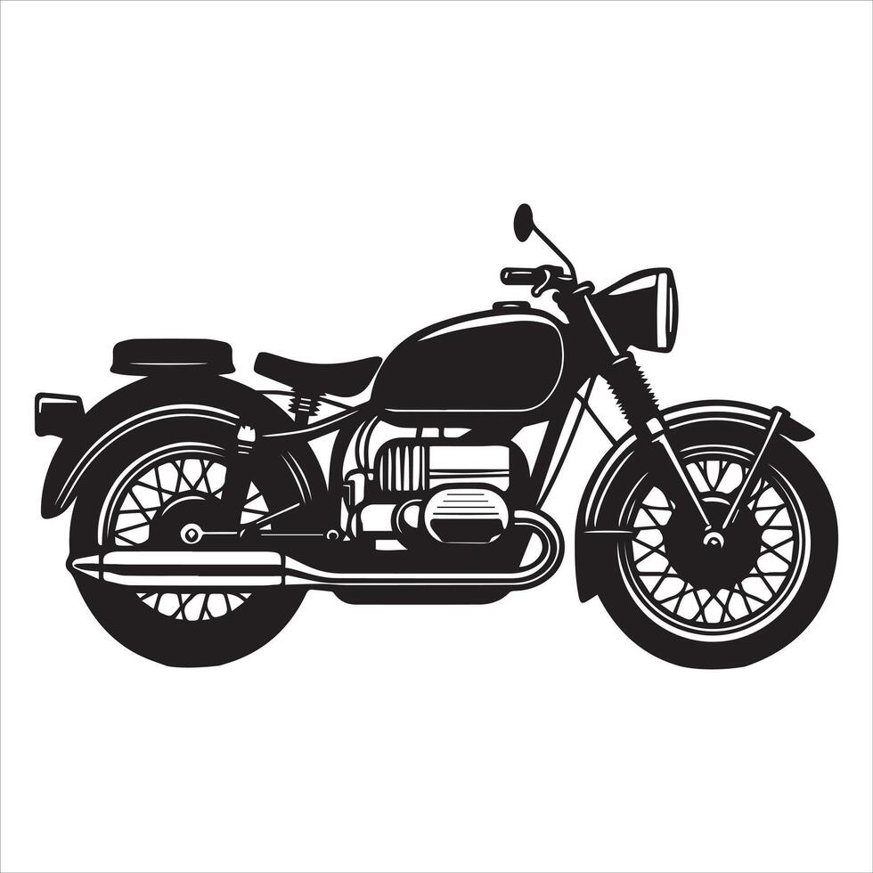 Classic Motorcycle Silhouettes illustration in black and white vector