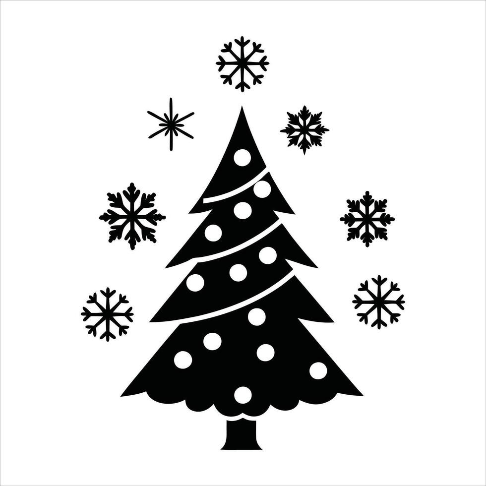 Christmas Tree Silhouette Clipart Design vector