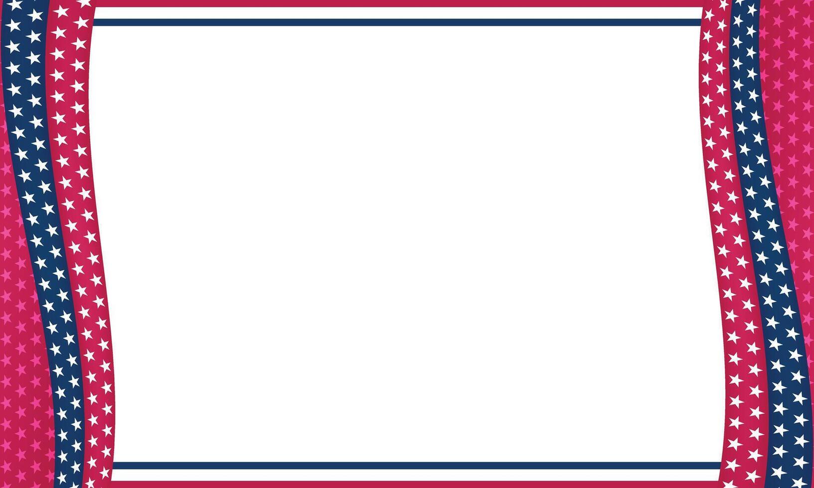 Festive Frame Decorated With Red, White, and Blue Stars for Celebrating National Holidays or Events vector