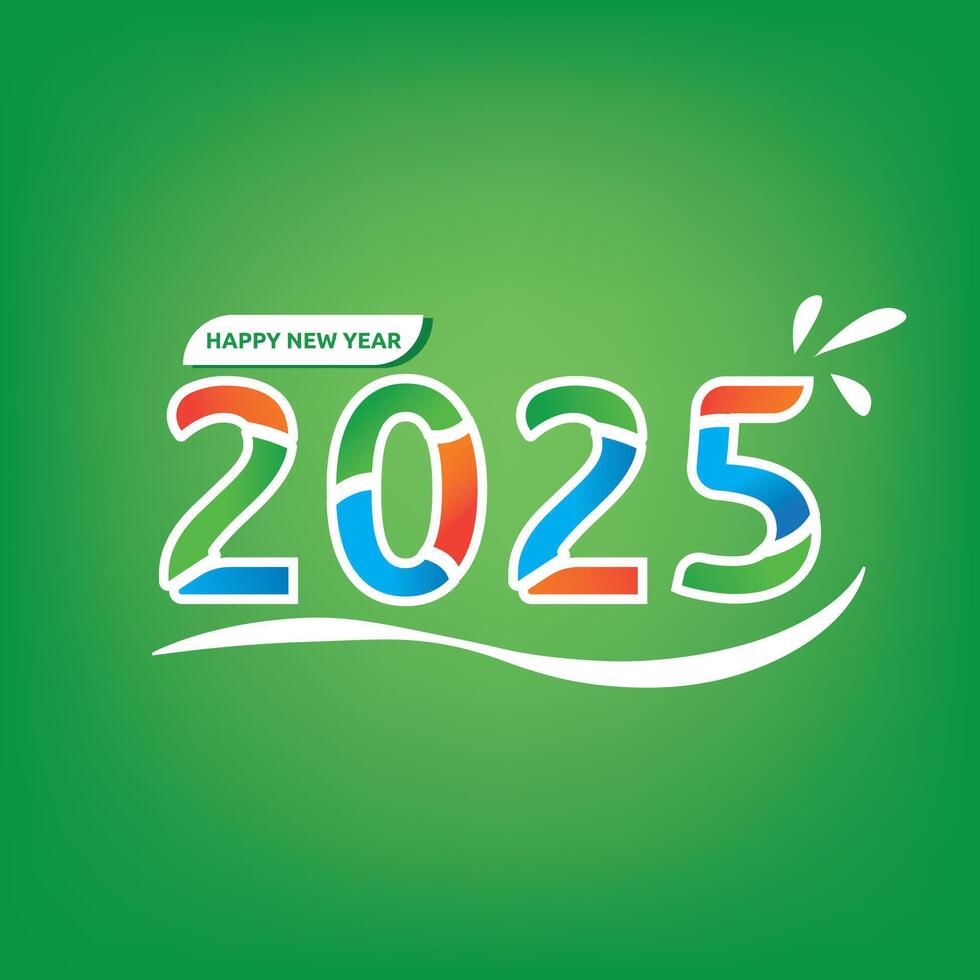 Happy New Year 2025 text effect. suitable for greetings banner vector