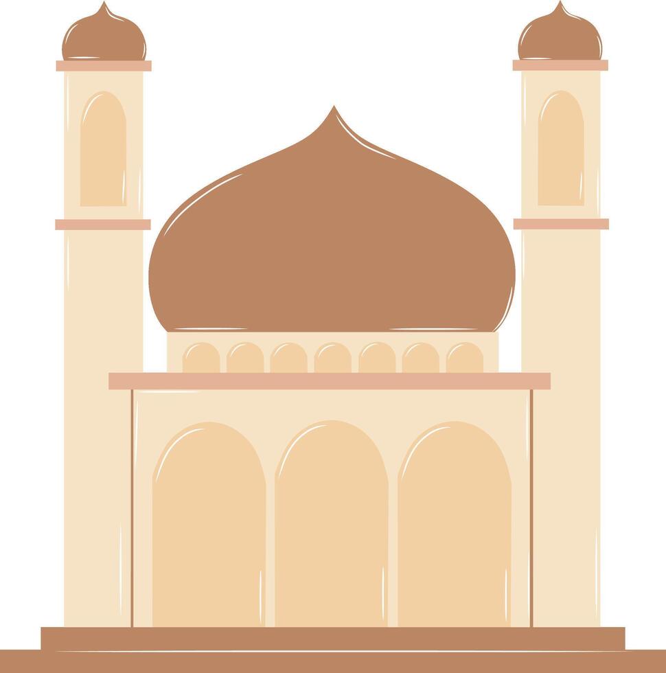 Masjid or Mosque With Brown Dome vector