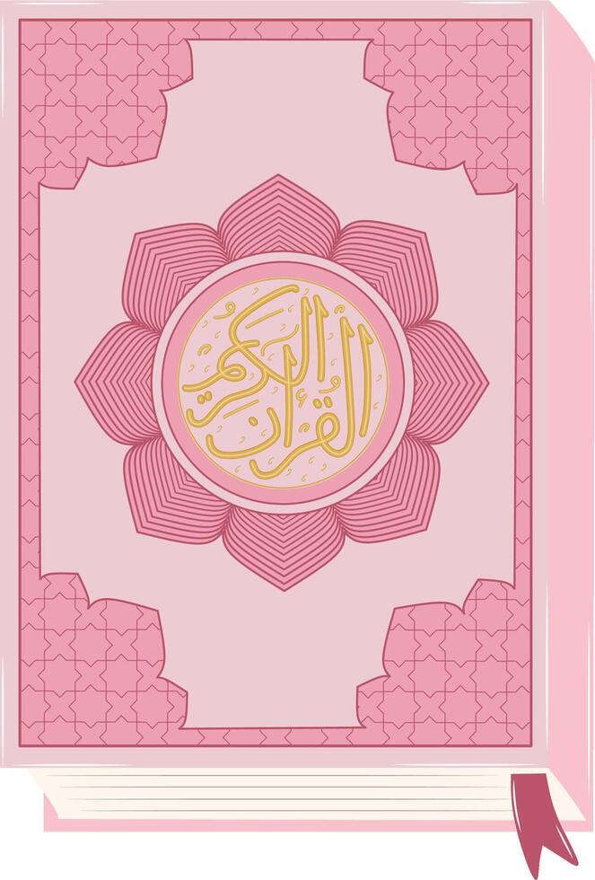 Quran Islamic Holy Book in Pink Color vector