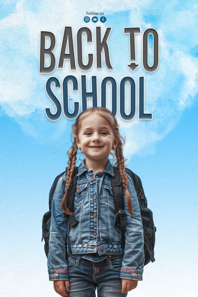 Welcome Back To School Social media Post Design template psd