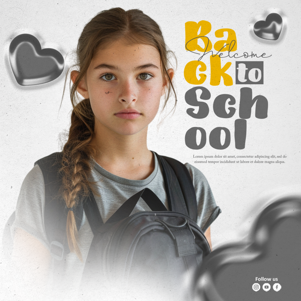 School admission social media banner template design psd