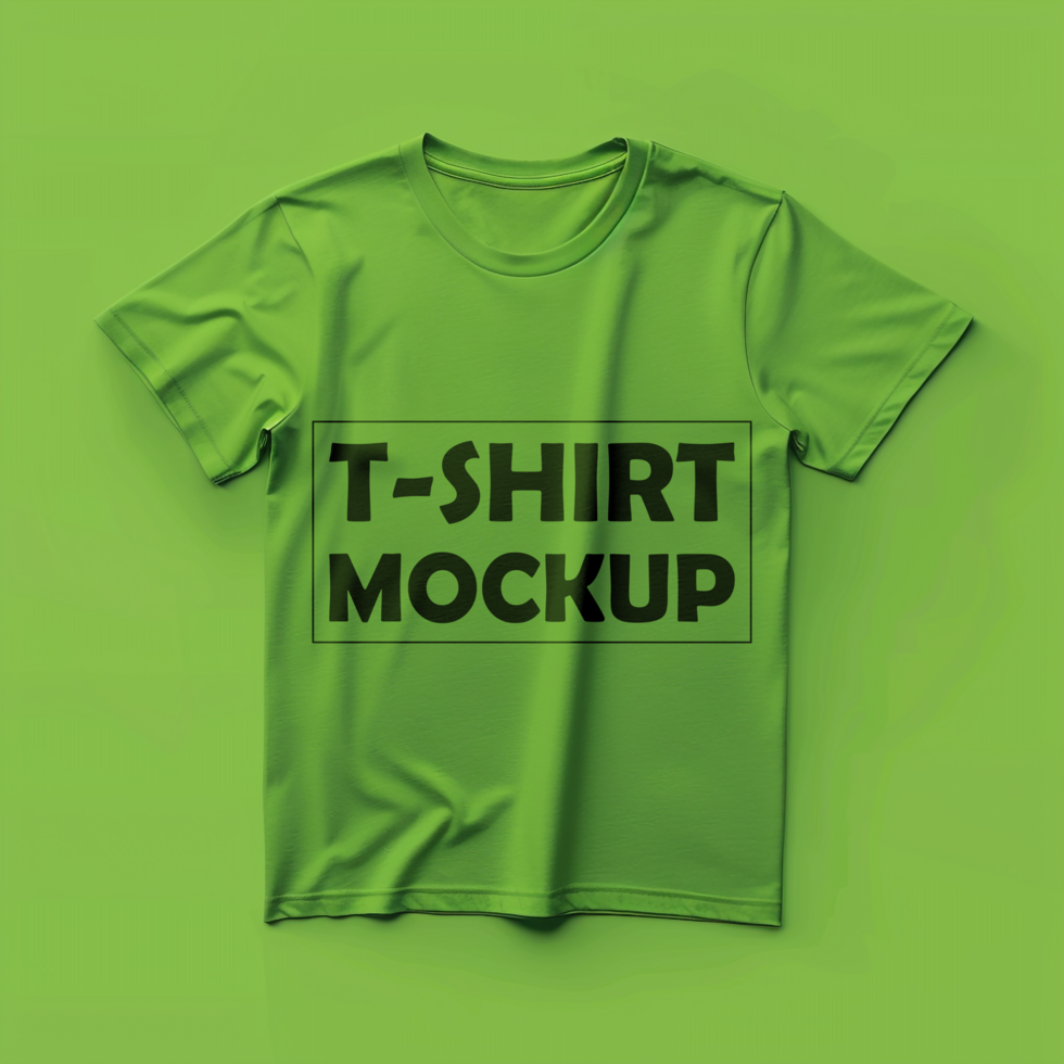 Editable Green Round Neck T-Shirt Mockup for Apparel Display and Branding psd