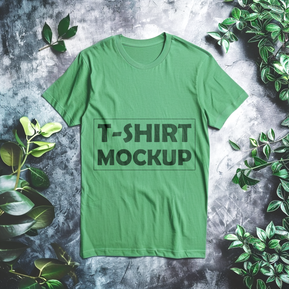 High Quality Green Round Neck T-Shirt Mockup for Apparel Design Projects psd