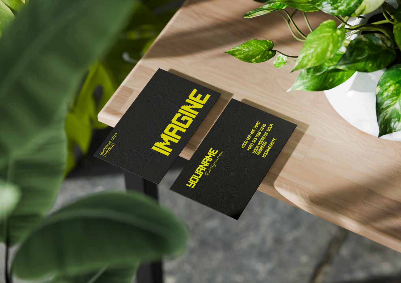 Modern Business card on table Mockup Design psd