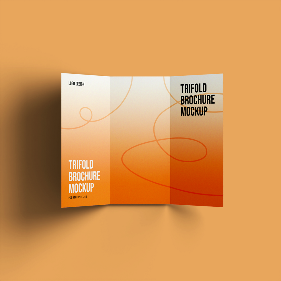 Moden Trifold Mockup design with transparent Background psd