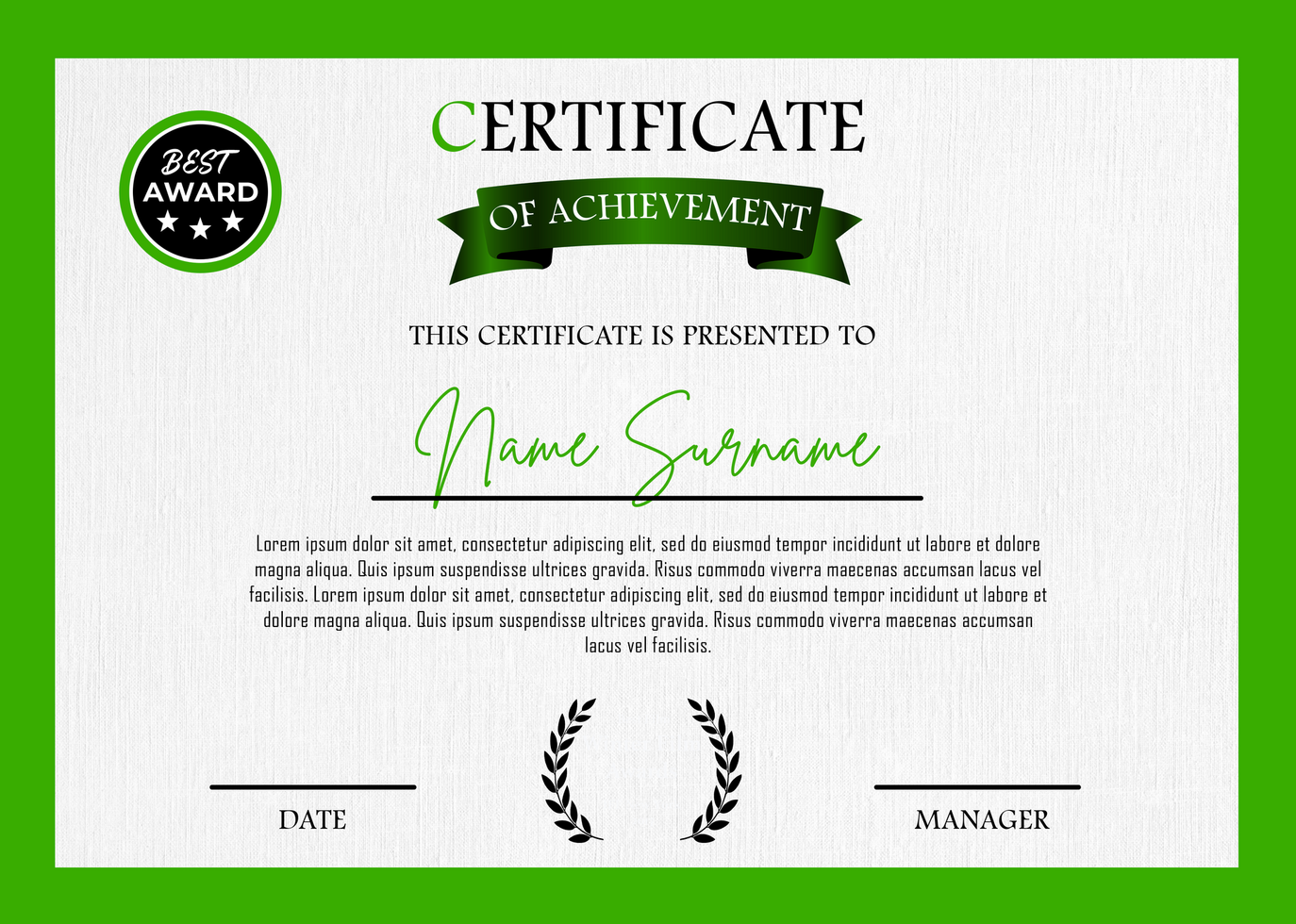 Minimalist Certificate of Appreciation psd