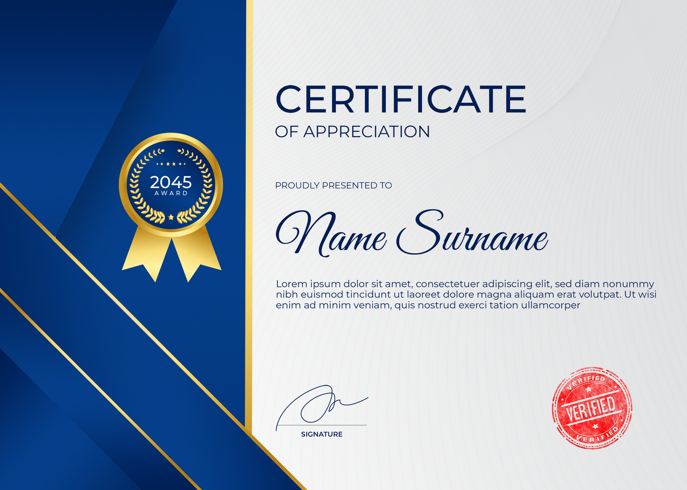 Elegant and Attractive Certificate of Appreciation psd