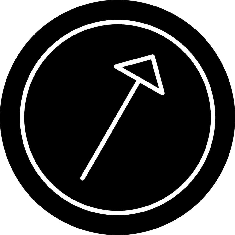 Right Up Glyph Icon vector