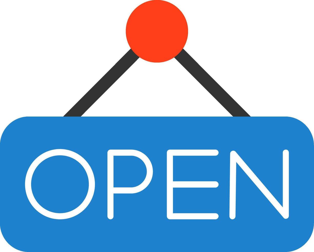 Open Flat Icon vector