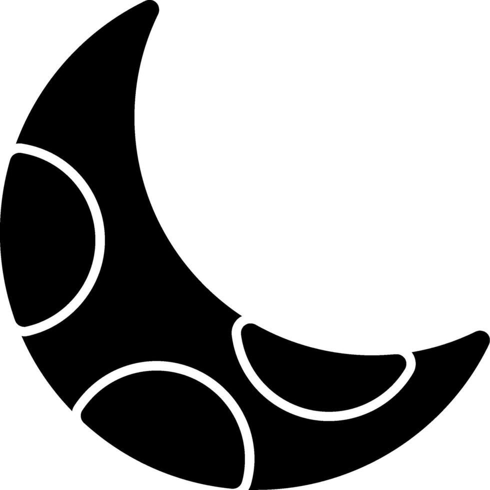 Crescent Moon Glyph Icon vector